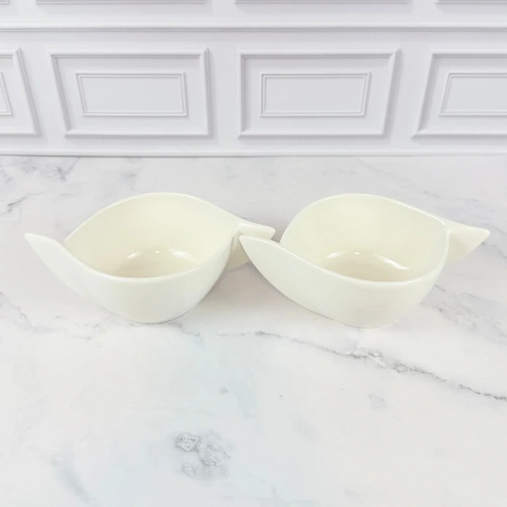 VTG PAIR (2) Villeroy and Boch White New Wave Soup Cups 7.5'' x 4.8'' Mint!